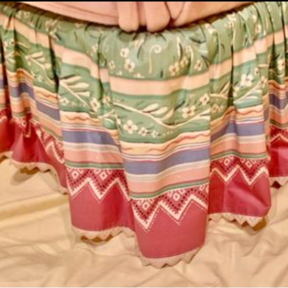 Collier Campbell GYPSY DANCE Chintz QUEEN Bed Skirt Dust Ruffle bed skirt 1991